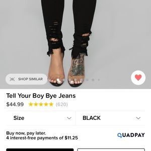 Fashion Nova black jeans 4/5